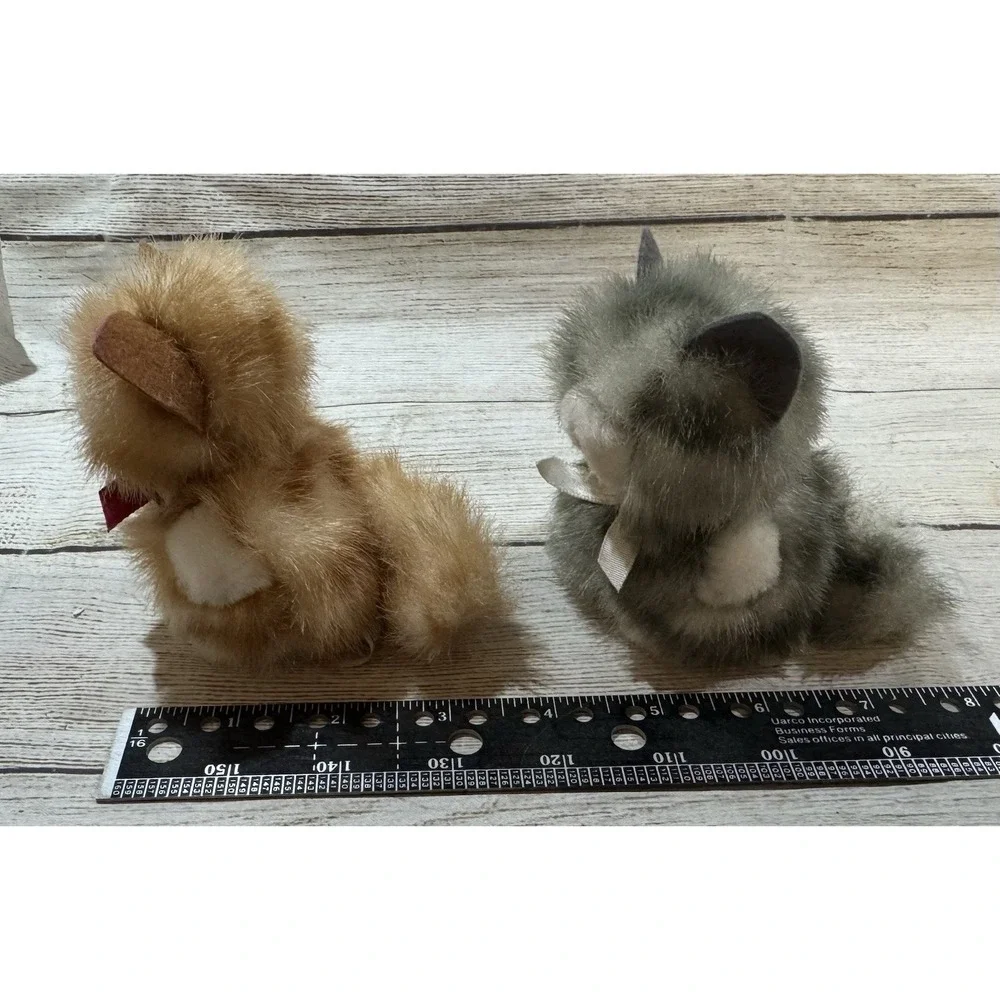 Vintage Russ Itty Bitty Kitties Life Like Gray Orange Tabby Cute Mini Cats TubG